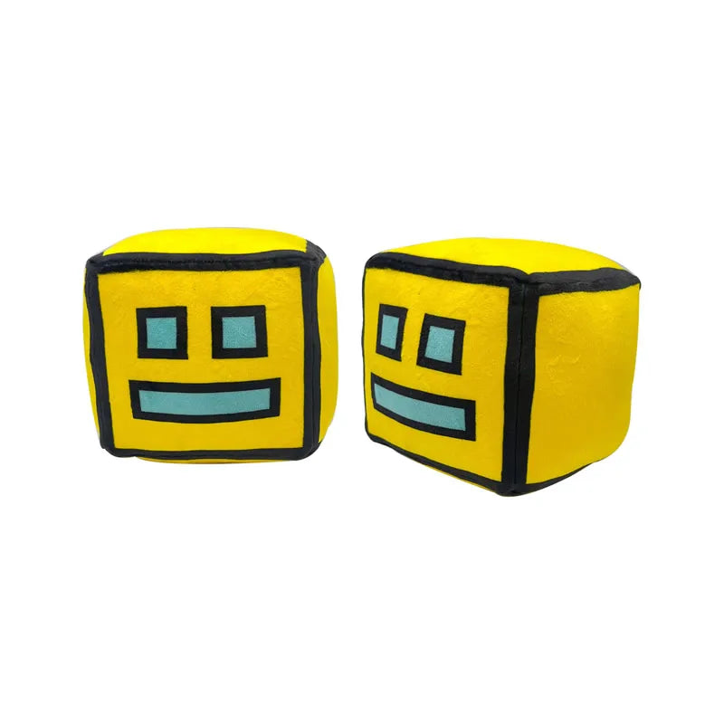 12cm New Halloween Geometry Dash Cube Plush Toys Small Pillow Stuffed Plushie Doll Square Pendant Game Cute Kids Birthday Gift