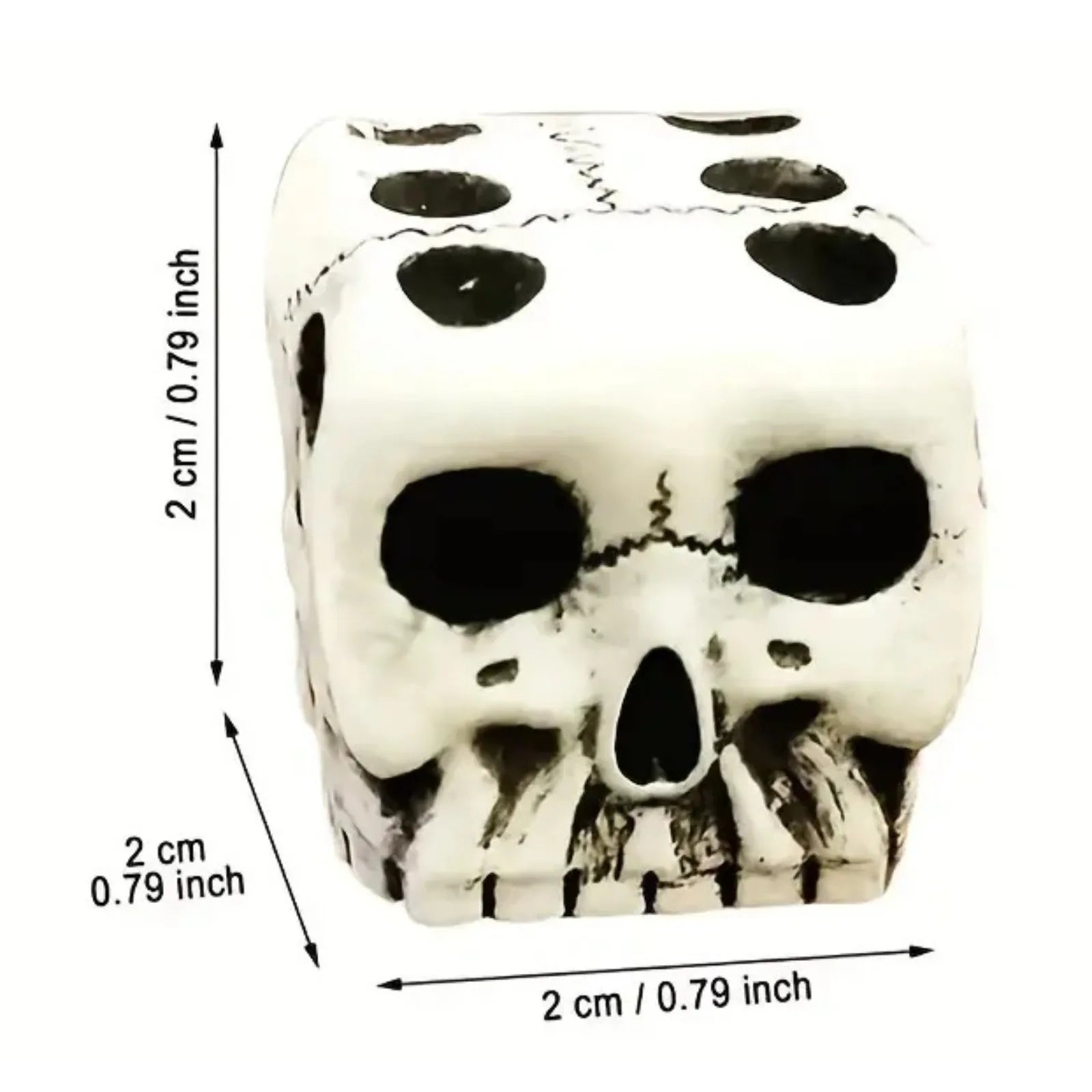 1 Pcs 5 Pcs 16mm 6 Face Six Sided Skull Pattern Resin D6 Dot Dices Black White Point For Dnd Trpg Rpg Table Board Game Halloween