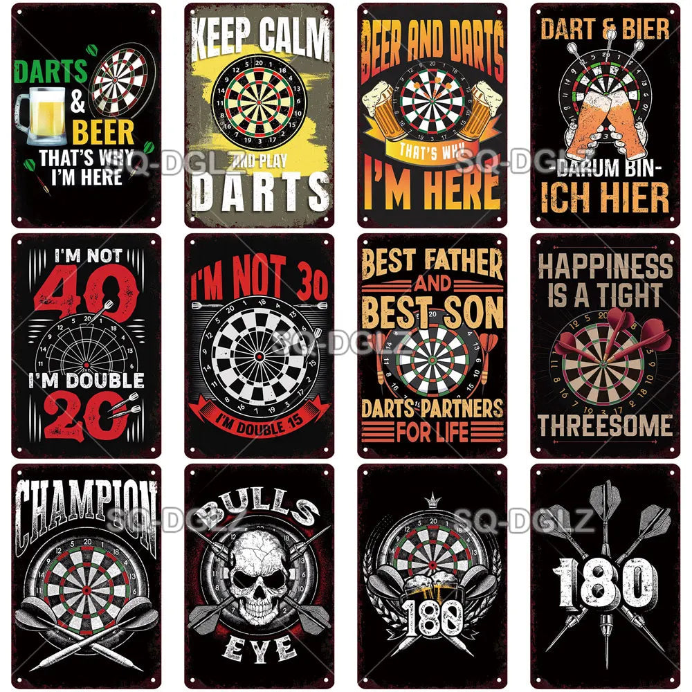 Vintage Keep Calm Dart Game Metal Sign Tin Sign Shop Metal Plaque Decoration Plate Decor For Pub Bar Wall Decor Poster Gift