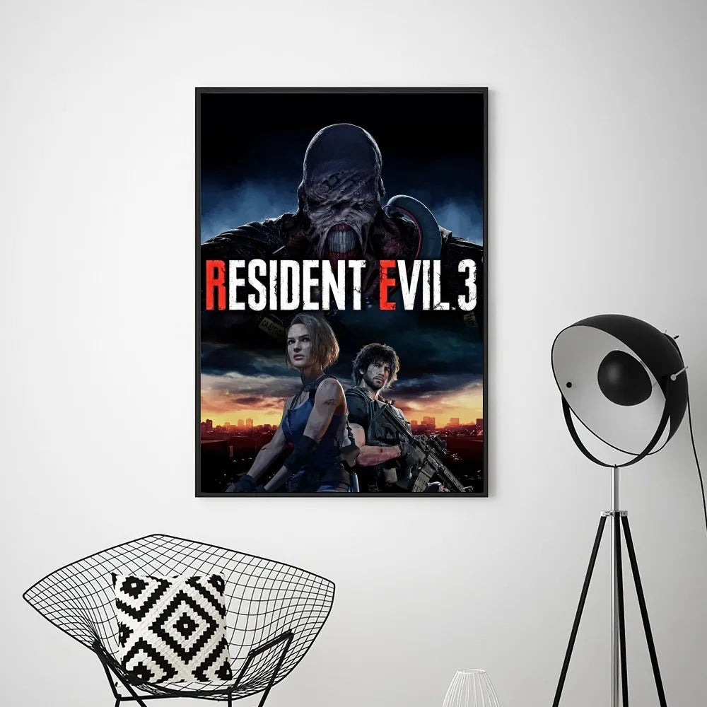 Canvas Painting Game R-RESIDENT EVIL  Poster Prints Wall Pictures Living Room Home Decoration Small