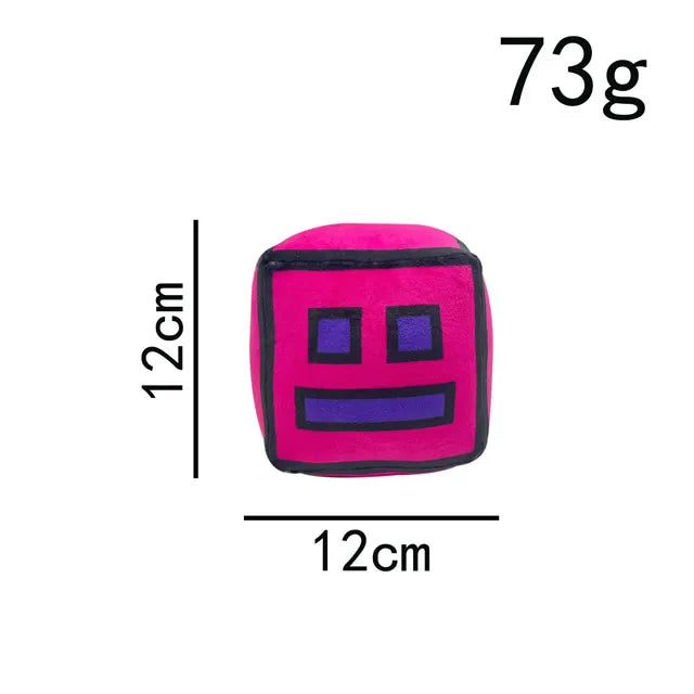 12cm New Halloween Geometry Dash Cube Plush Toys Small Pillow Stuffed Plushie Doll Square Pendant Game Cute Kids Birthday Gift