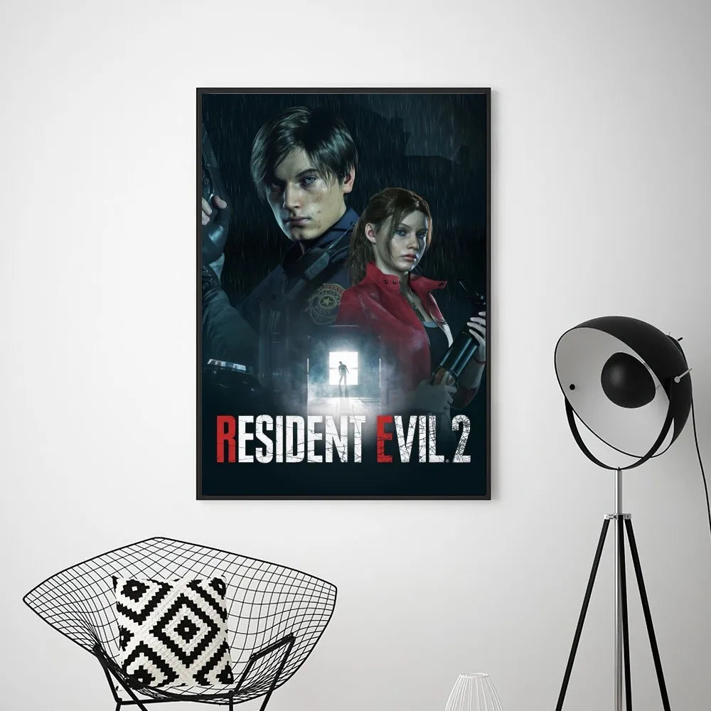 Canvas Painting Game R-RESIDENT EVIL  Poster Prints Wall Pictures Living Room Home Decoration Small