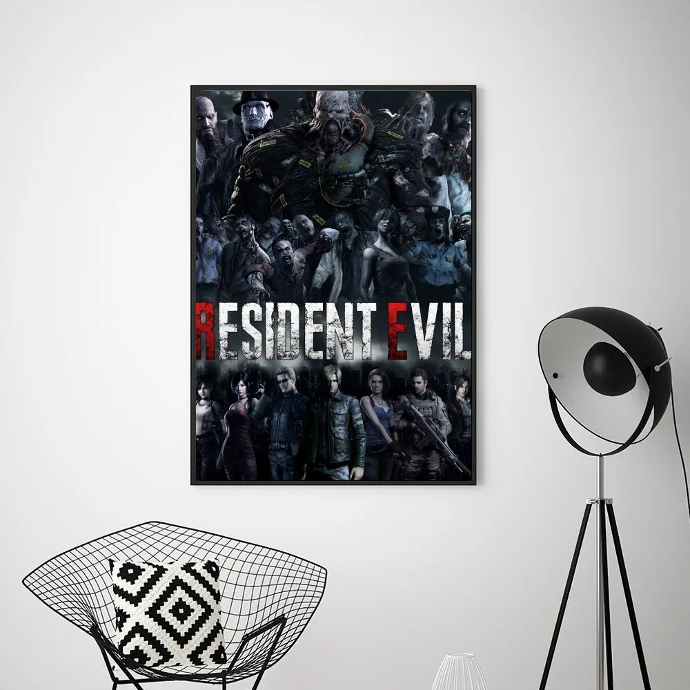Canvas Painting Game R-RESIDENT EVIL  Poster Prints Wall Pictures Living Room Home Decoration Small