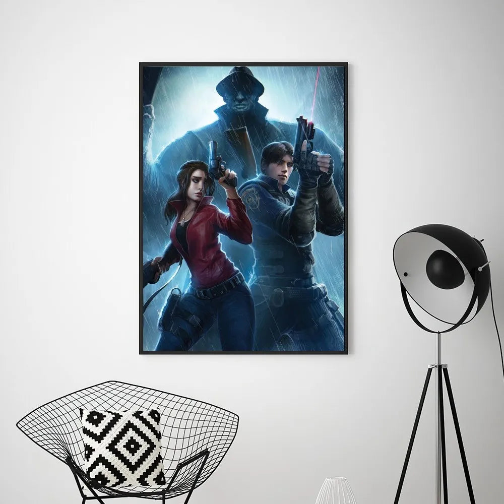 Canvas Painting Game R-RESIDENT EVIL  Poster Prints Wall Pictures Living Room Home Decoration Small