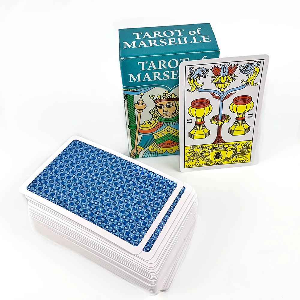 Tarot of Marseille Mini Marseille Tarot 78 Cards Deck Pocket Board Game Holiday Games Halloween Christmas and Thanksgiving Gifts