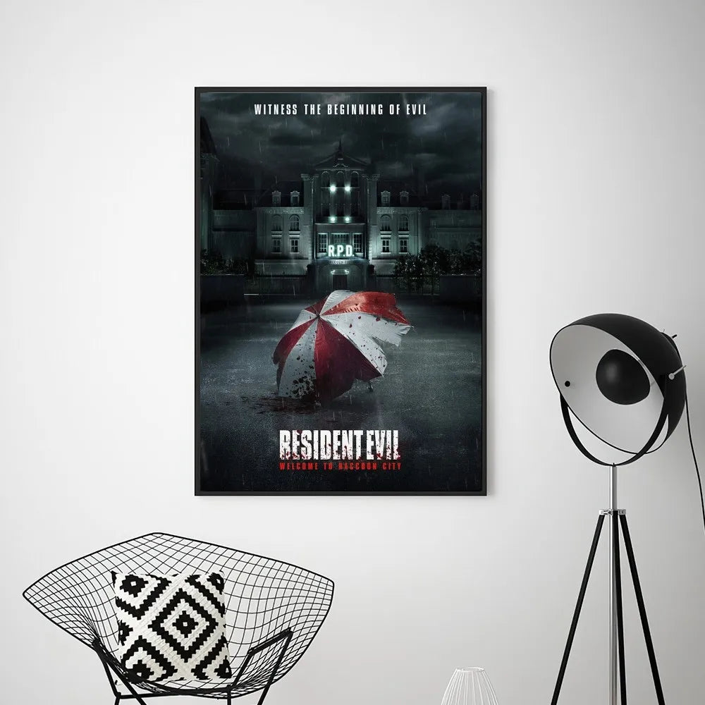 Canvas Painting Game R-RESIDENT EVIL  Poster Prints Wall Pictures Living Room Home Decoration Small