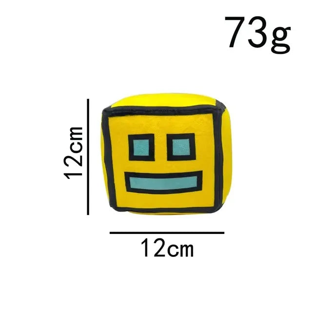 12cm New Halloween Geometry Dash Cube Plush Toys Small Pillow Stuffed Plushie Doll Square Pendant Game Cute Kids Birthday Gift