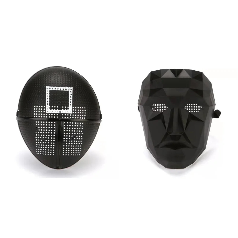 Korean Game 3 Korean TV Cosplay Costumes Masks Movie Theme Square Round Triangle BOSS Halloween Gold Leopard Dress up Mask