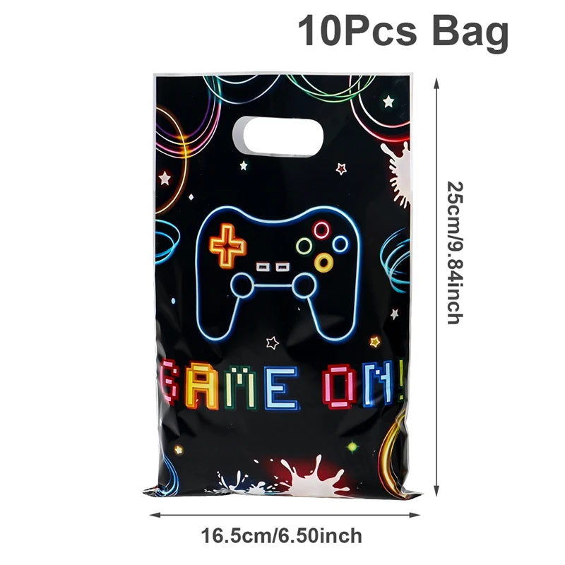Game On Theme Party Decoration Disposable Paper Plates Cup Video Game Birthday Party Supplies Gaming Boys Birthday Party Decor